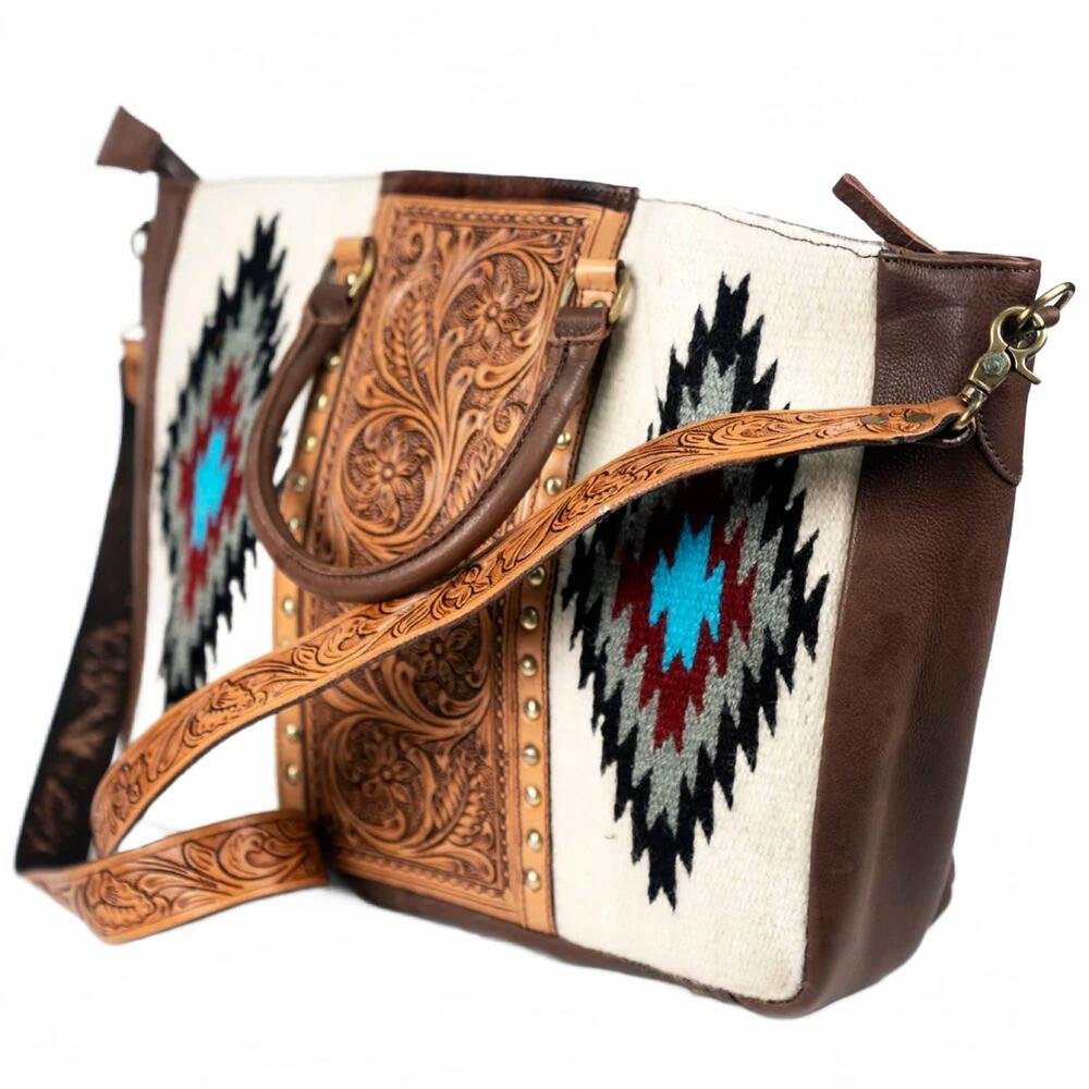 NEW AMERICAN DARLING women's western boho tote handbag in brown